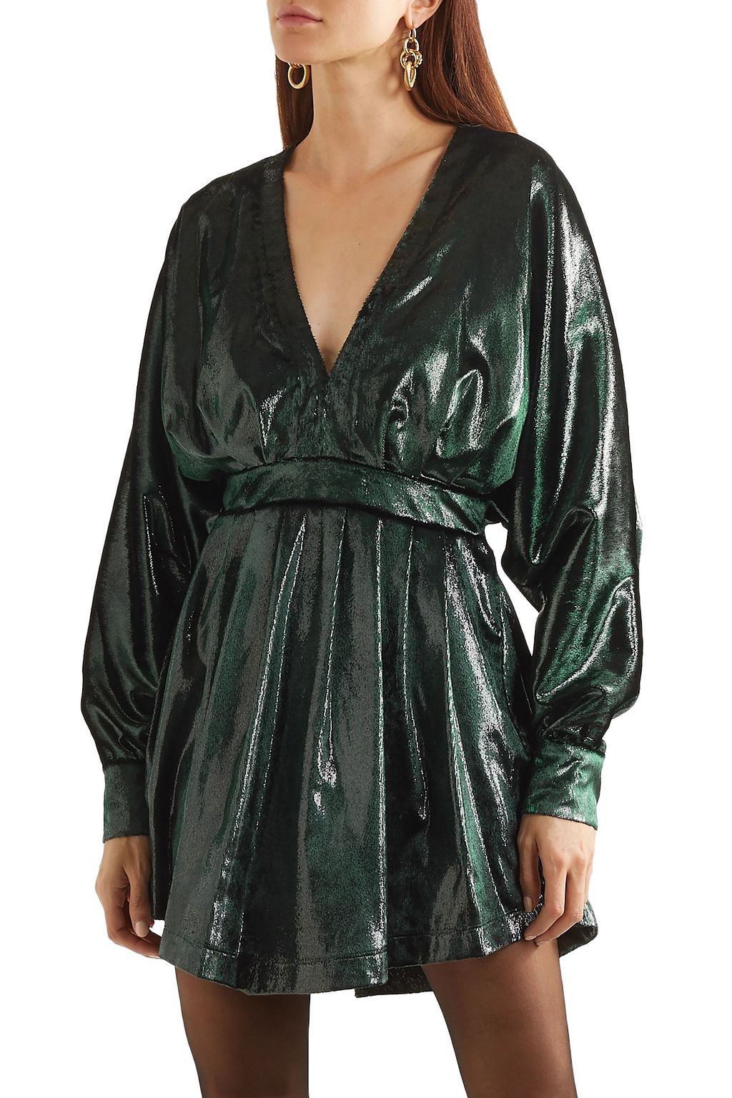 BALMAIN Metallic velvet mini dress