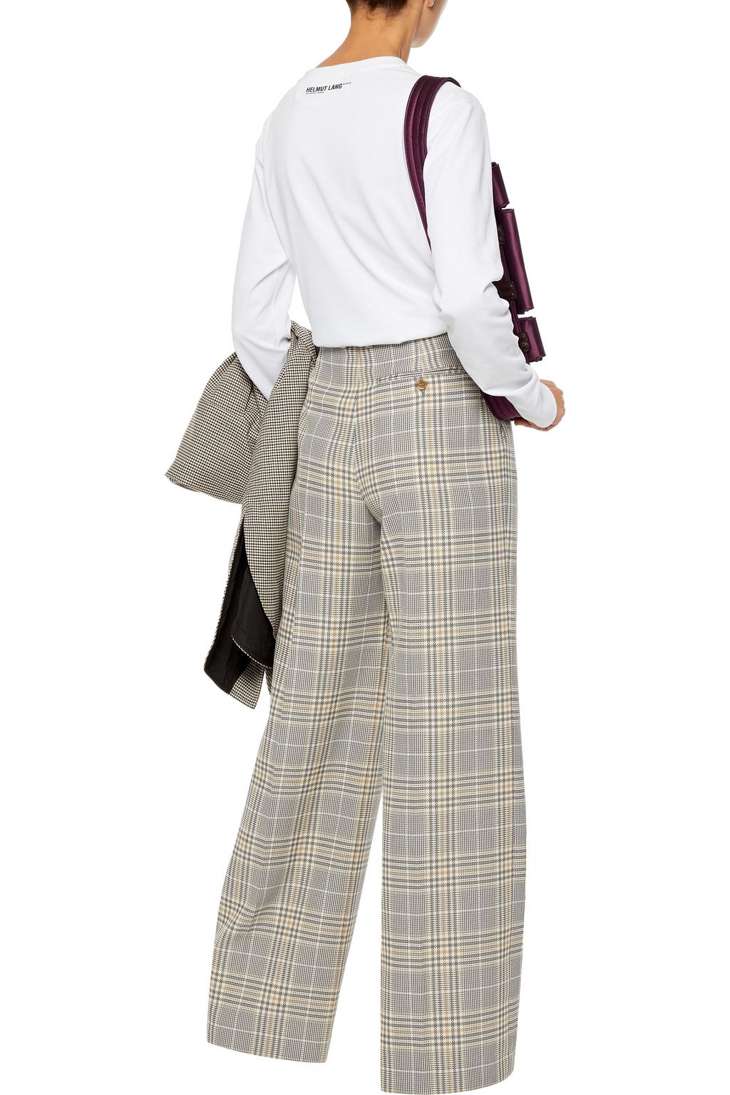 ACNE STUDIOS Pina Prince of Wales checked cotton-blend wide-leg pants