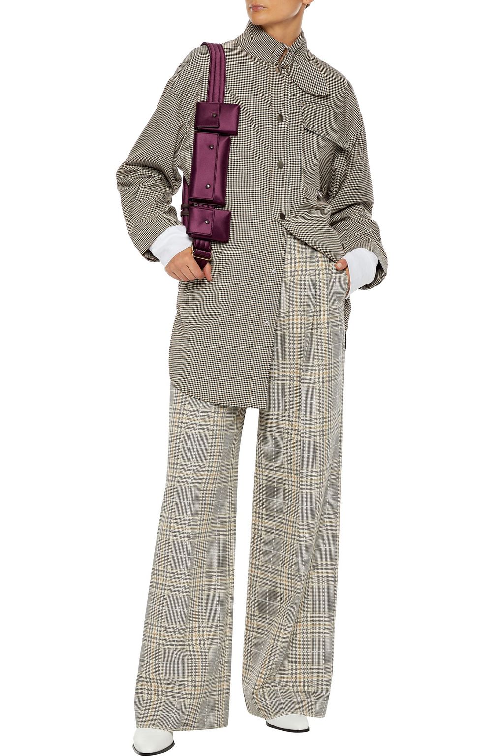 ACNE STUDIOS Pina Prince of Wales checked cotton-blend wide-leg pants