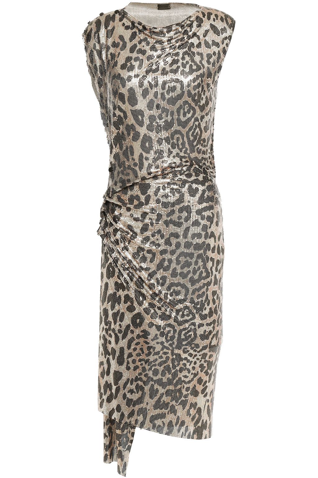 metallic leopard print dress