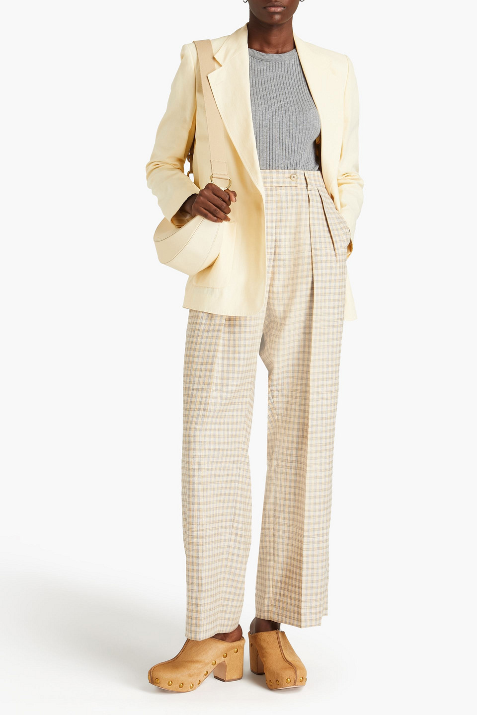 Acne Studios Linen Blazer In Yellow