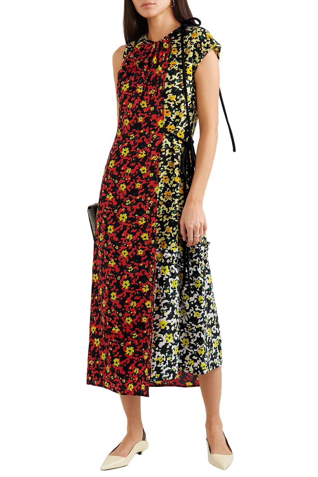 PROENZA SCHOULER Asymmetric floral-print georgette dress