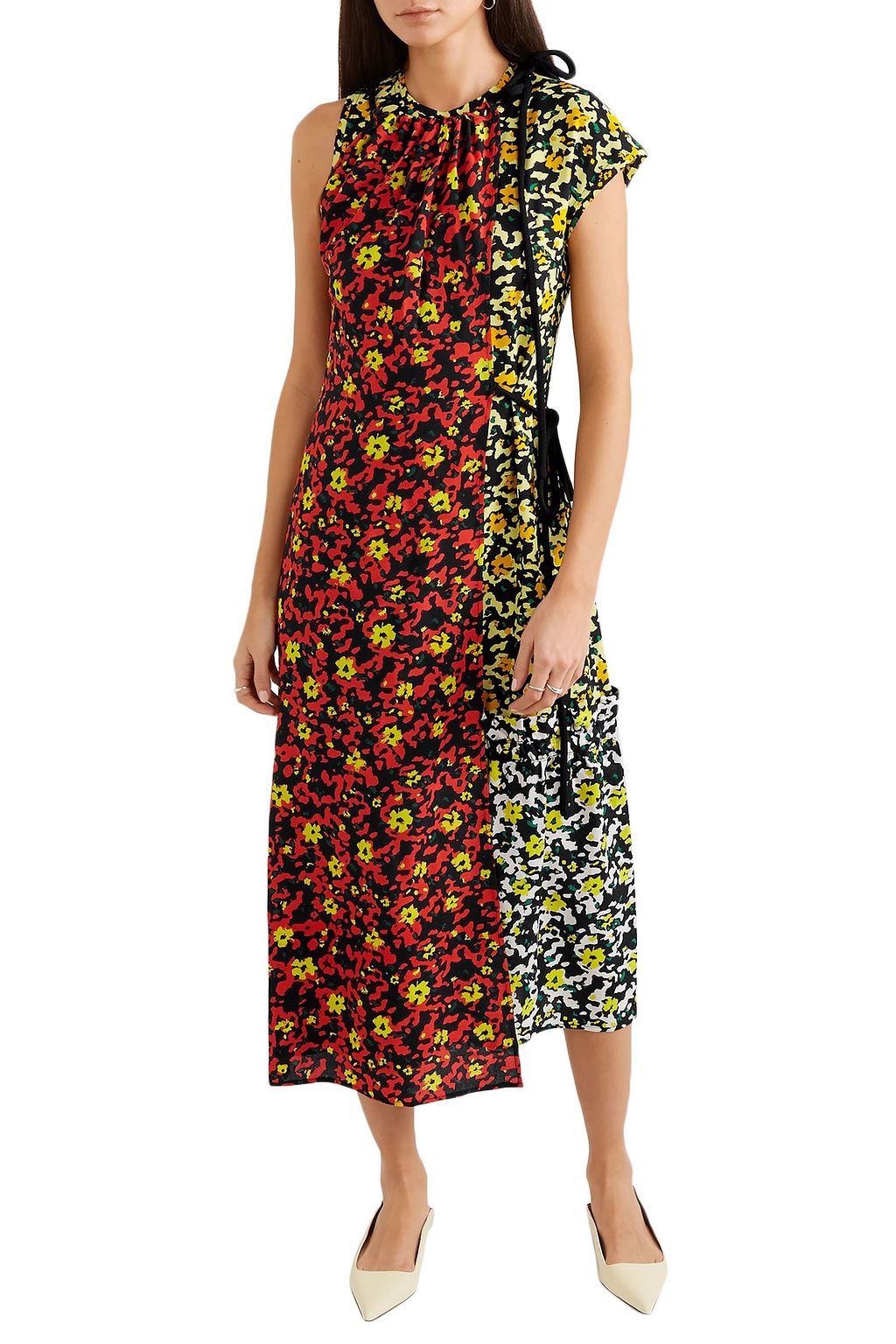 PROENZA SCHOULER Asymmetric floral-print georgette dress