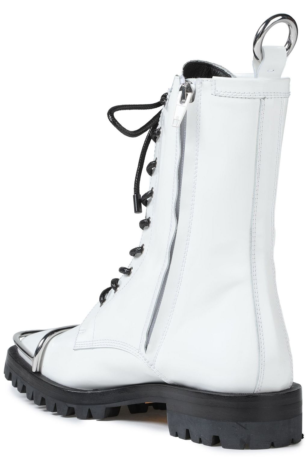 ALEXANDER WANG Lyndon embellished patent-leather combat boots