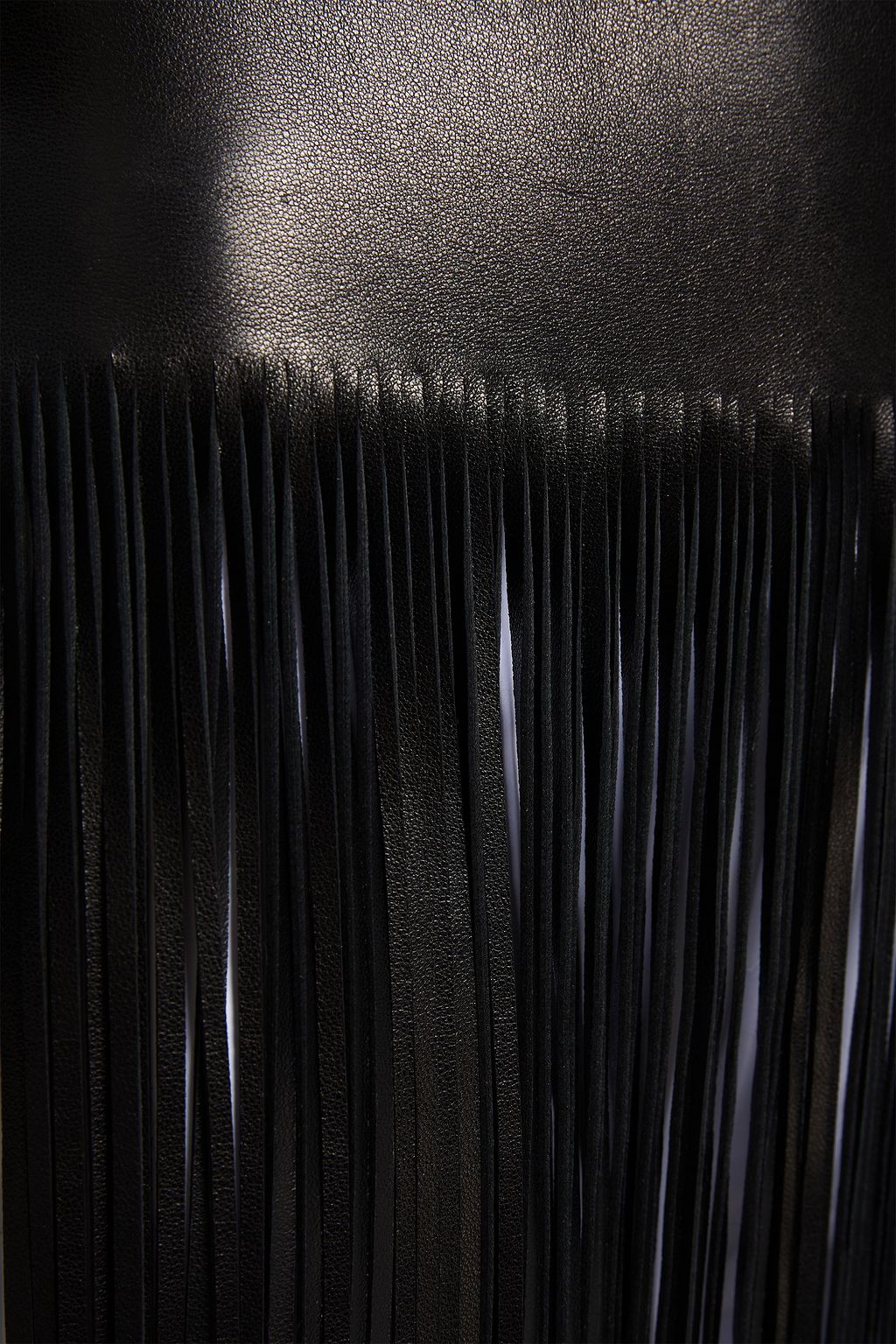 VALENTINO GARAVANI Fringed leather maxi skirt