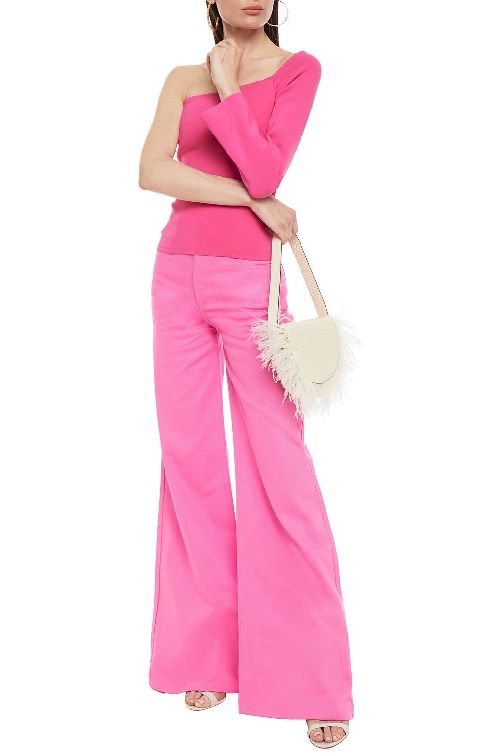 SOLACE LONDON High-rise wide-leg jeans