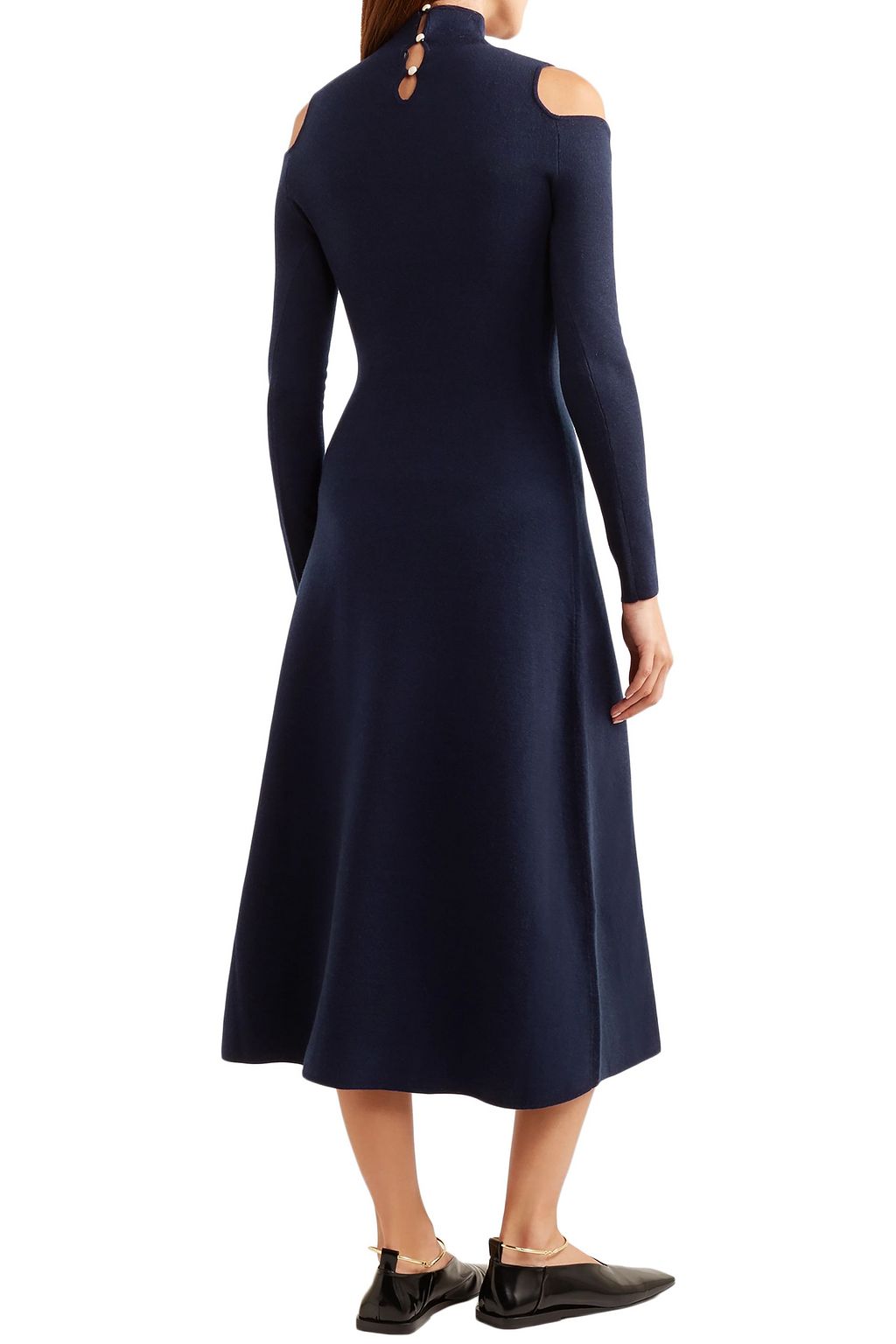 GABRIELA HEARST Silveira cold-shoulder wool-blend midi dress