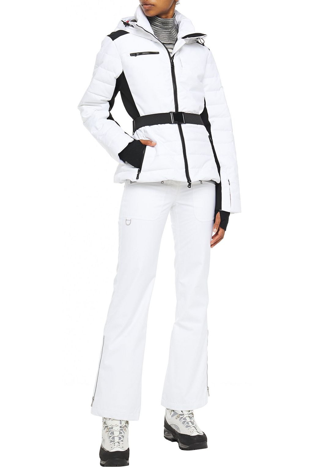 ERIN SNOW Quilted shell and stretch-jersey hooded ski jacket