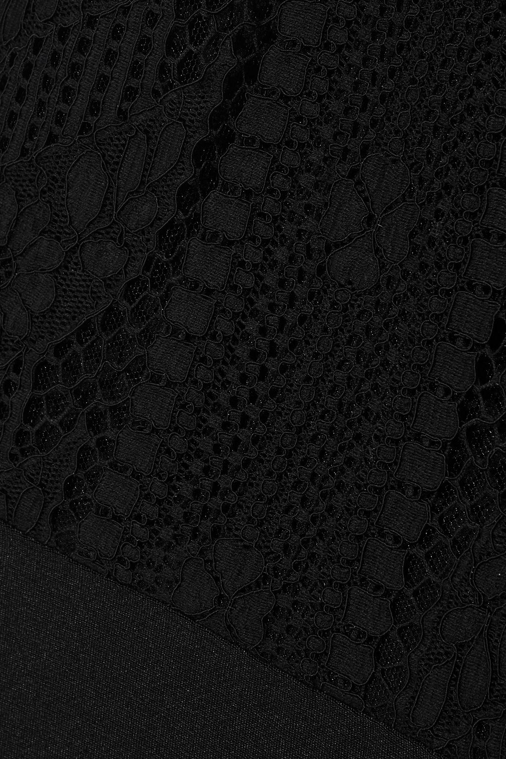 VALENTINO GARAVANI Corded lace-paneled silk-blend cady midi dress