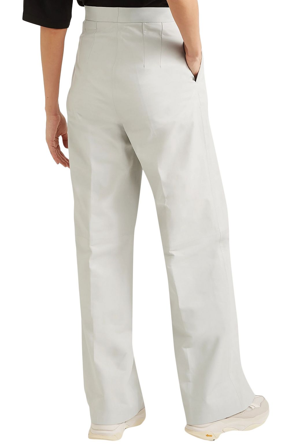 BEN TAVERNITI™ UNRAVEL PROJECT Lace-up leather wide-leg pants