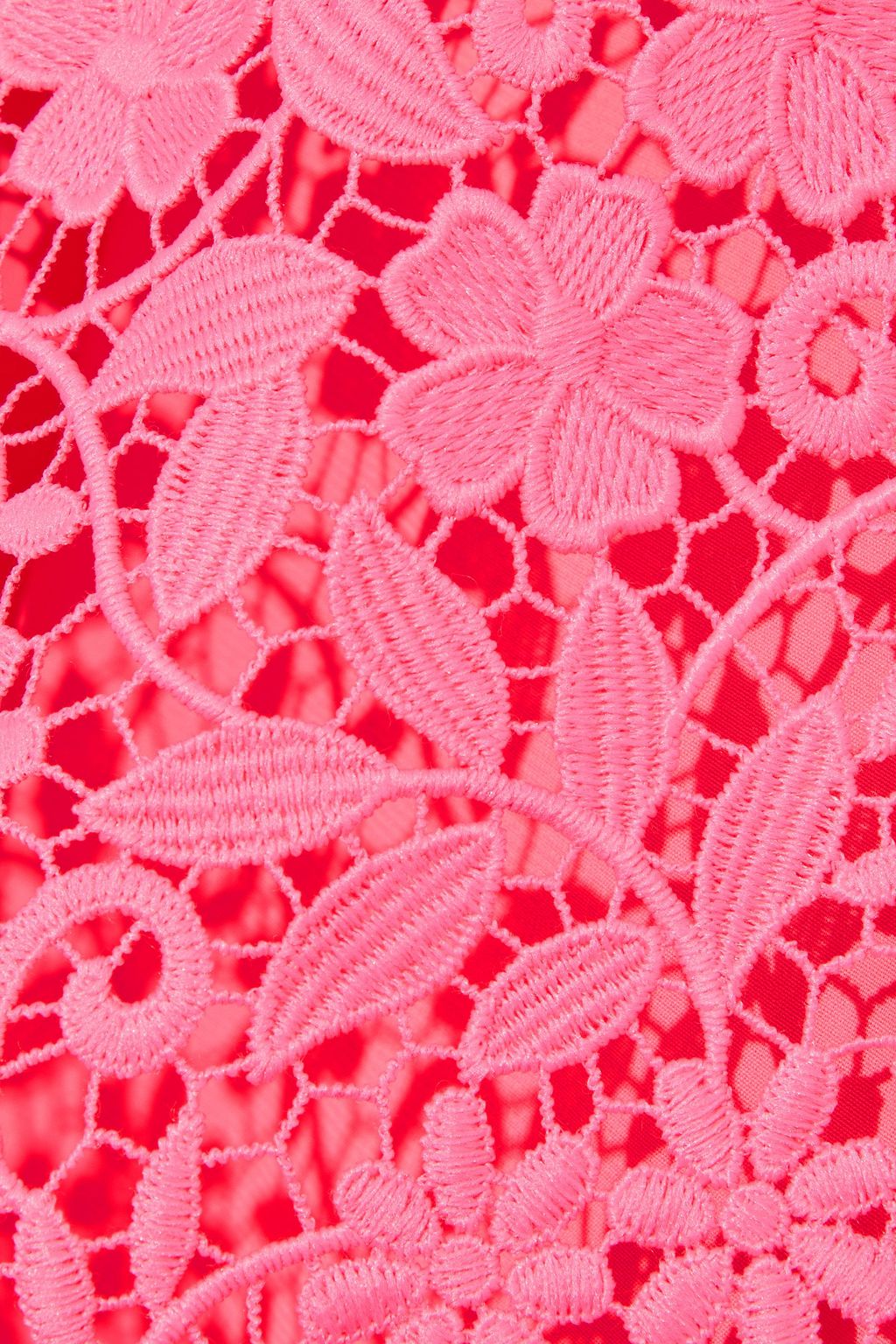 ALICE + OLIVIA Iris flared guipure lace mini dress