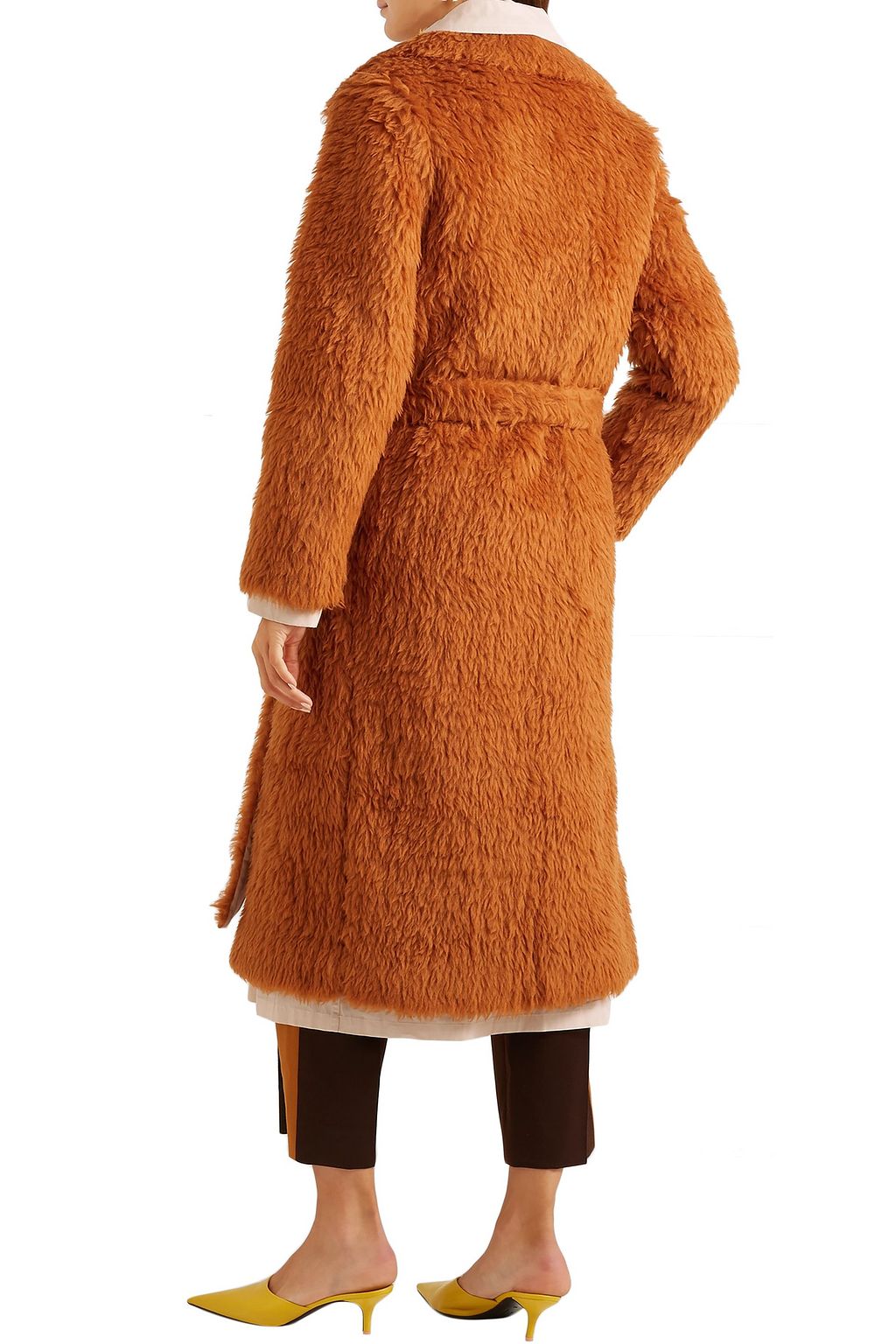 SIES MARJAN Mamie layered faux shearling and cotton-canvas trench coat