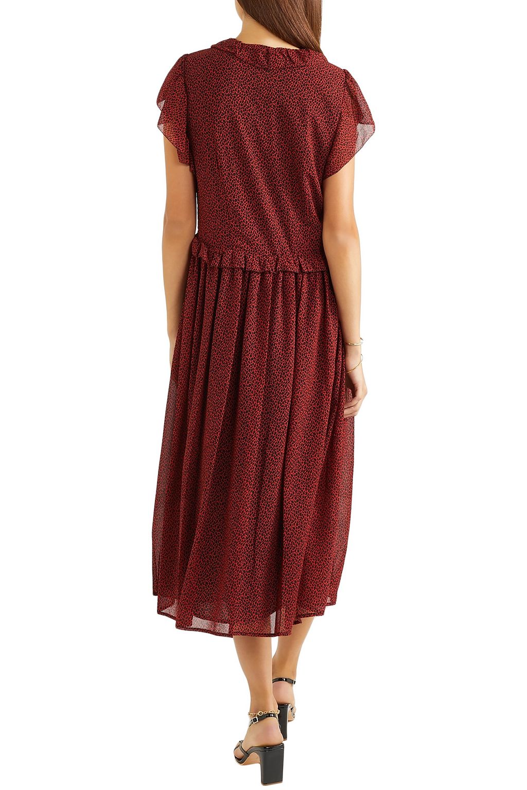 MICHAEL MICHAEL KORS Ruffled printed chiffon midi dress