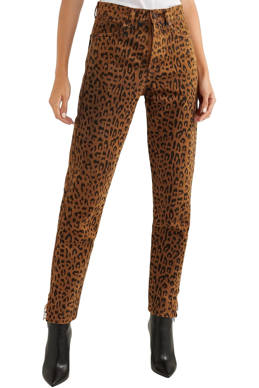 saint laurent leopard jeans