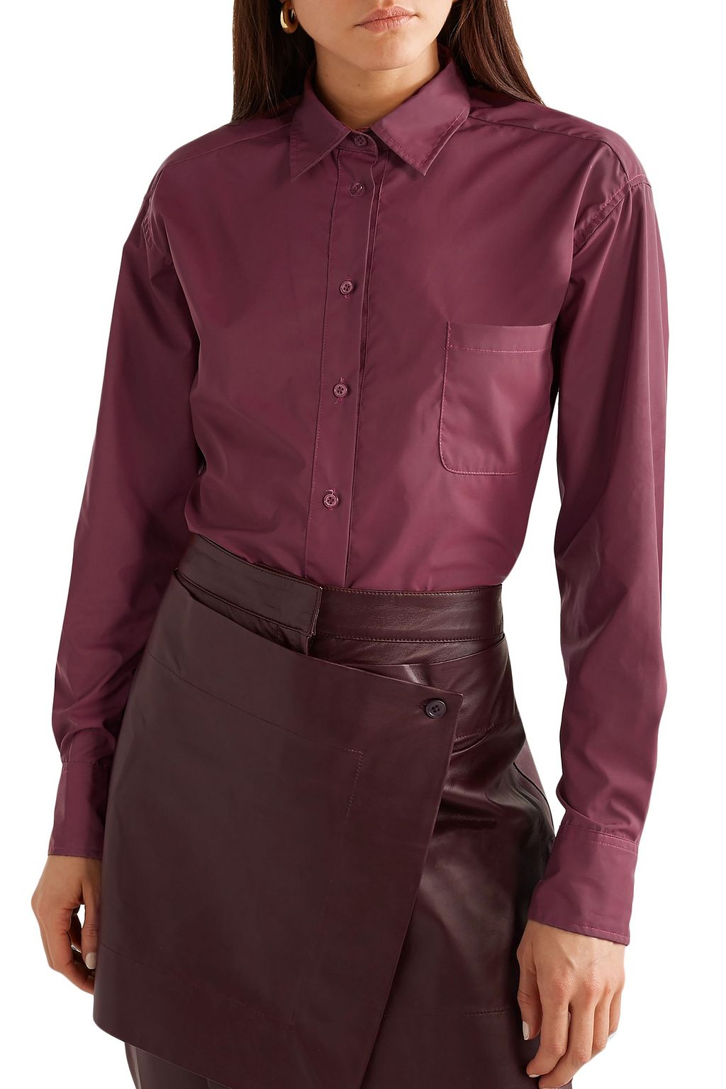 SIES MARJAN Sander iridescent taffeta shirt