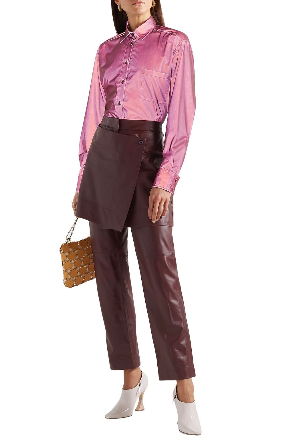 SIES MARJAN Sander iridescent taffeta shirt