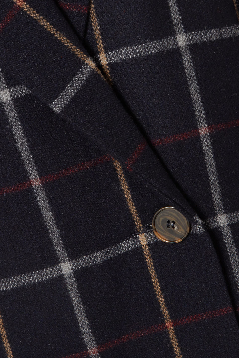 A.w.a.k.e. Double-breasted Checked Wool-blend Coat In Blue