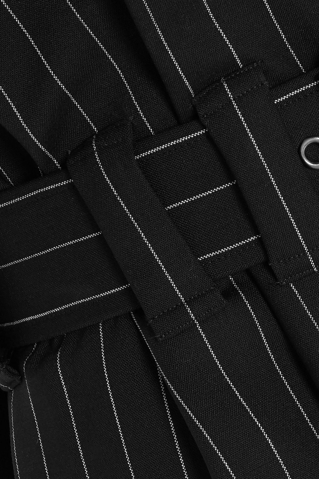 GARETH PUGH Belted pinstriped wool-blend wide-leg pants