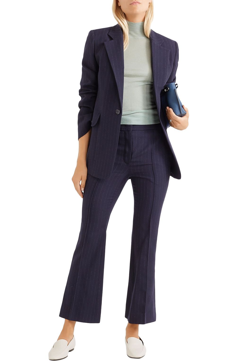 JOSEPH Ridge pinstriped wool flared pants