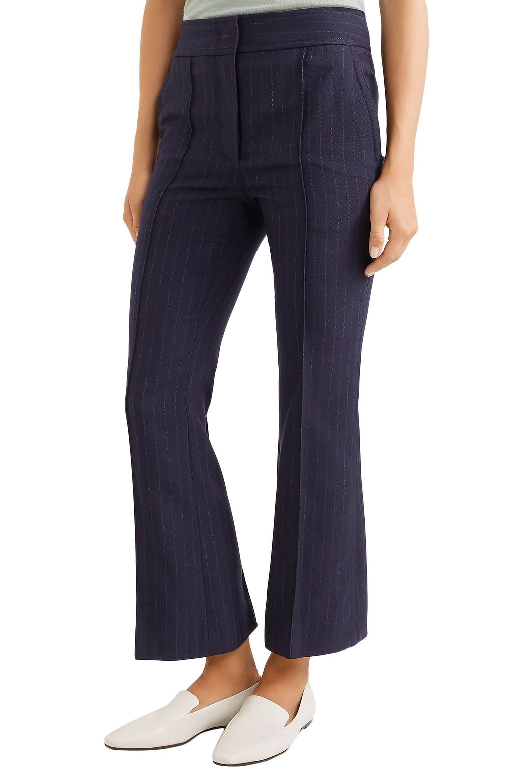 JOSEPH Ridge pinstriped wool flared pants