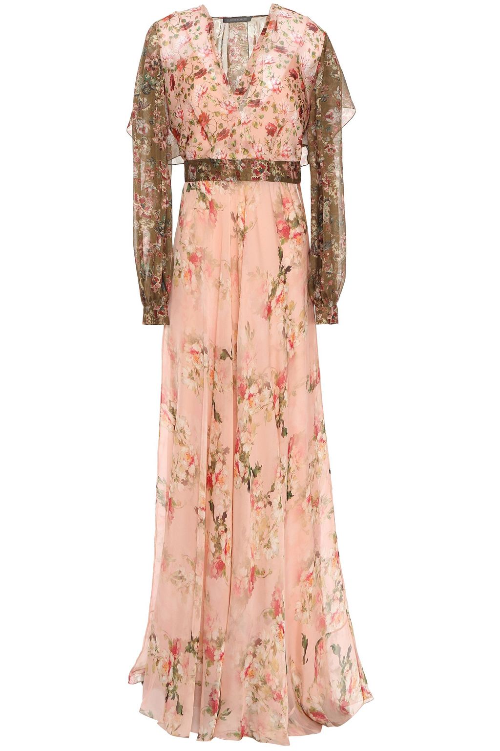 floral print chiffon maxi dress