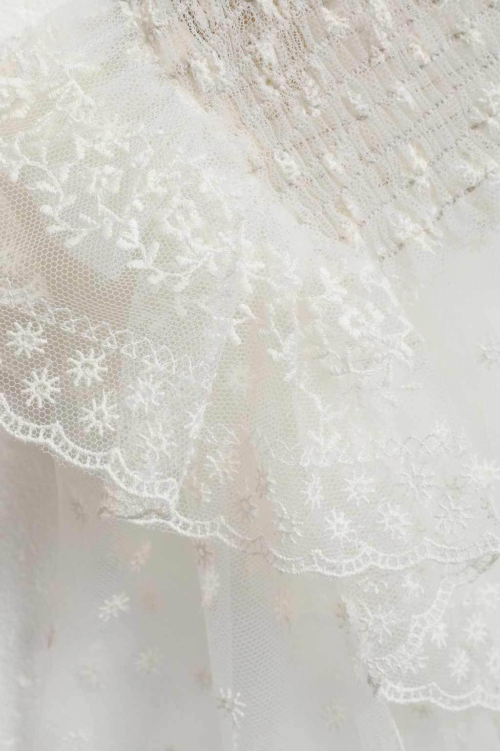 PHILOSOPHY DI LORENZO SERAFINI Ruffled embroidered tulle blouse