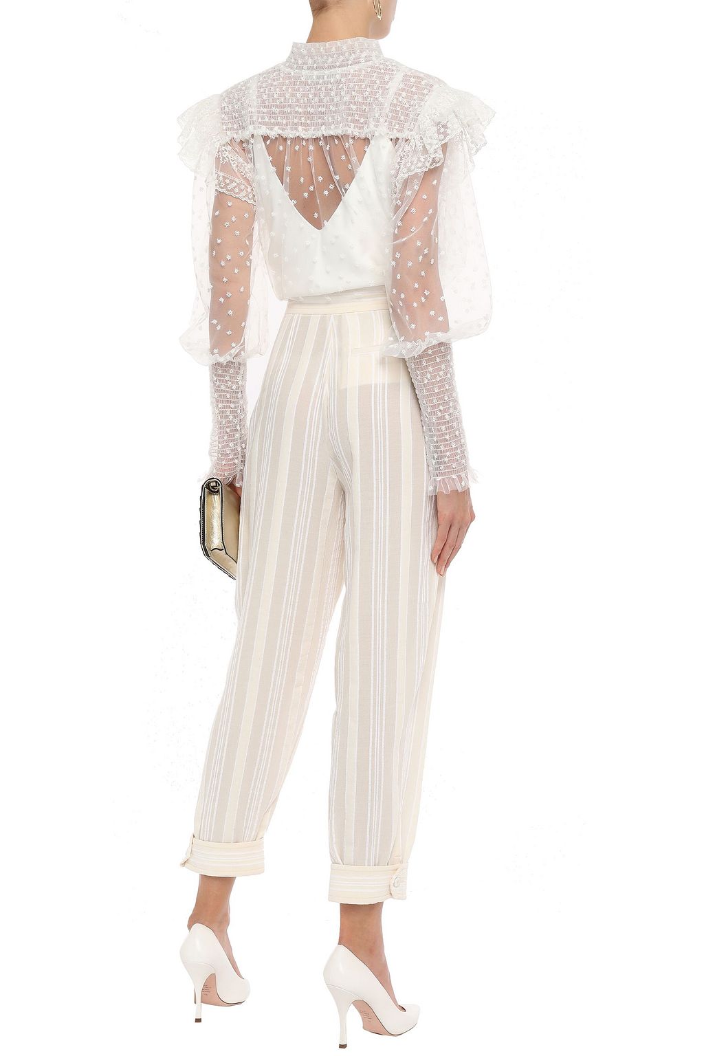PHILOSOPHY DI LORENZO SERAFINI Ruffled embroidered tulle blouse