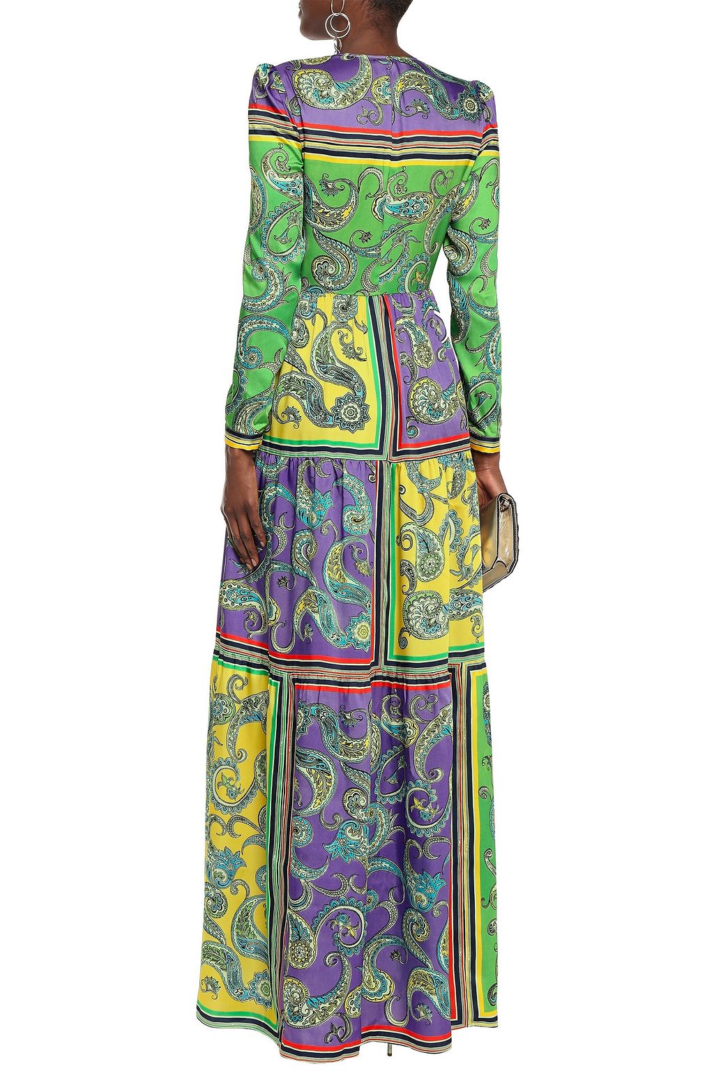 PHILOSOPHY DI LORENZO SERAFINI Bow-detailed printed twill maxi dress
