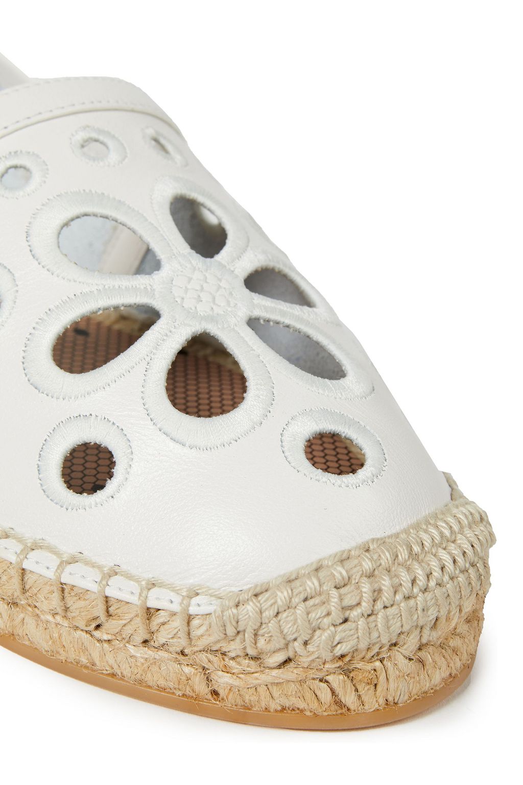 RED(V) Broderie anglaise leather espadrilles