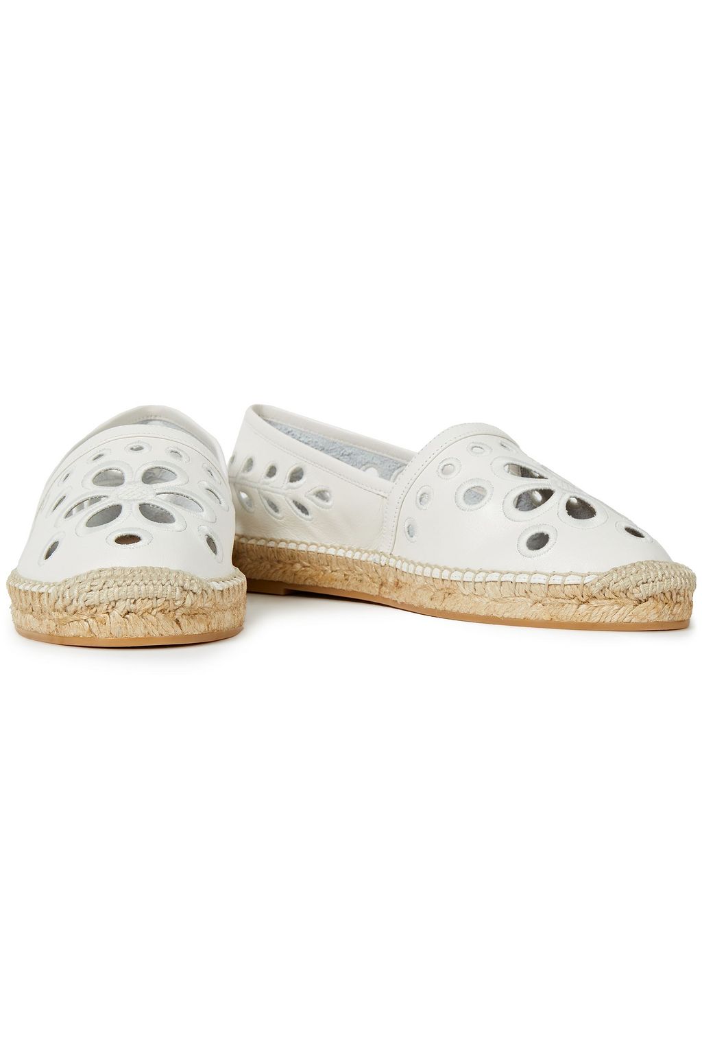 RED(V) Broderie anglaise leather espadrilles
