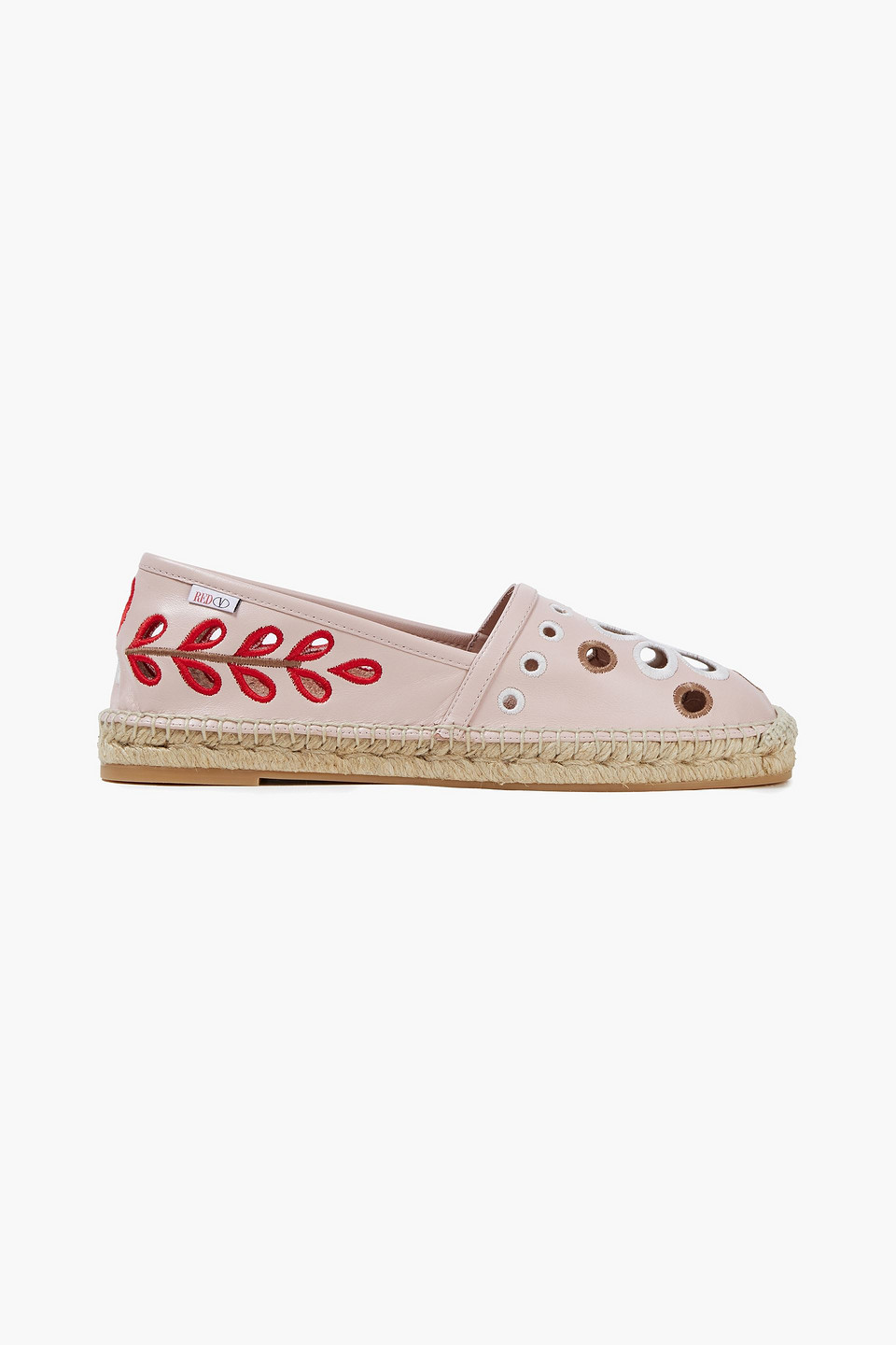 RED(V) Broderie anglaise leather espadrilles