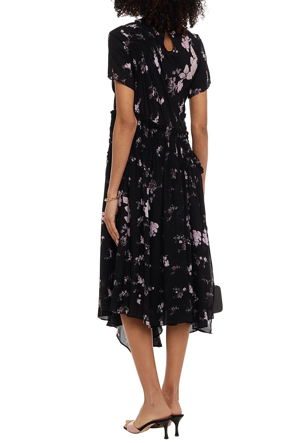 PREEN LINE Lois gathered floral-print crepe midi dress