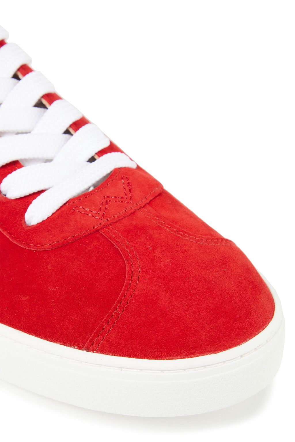 STUART WEITZMAN Daryl leather-trimmed suede sneakers