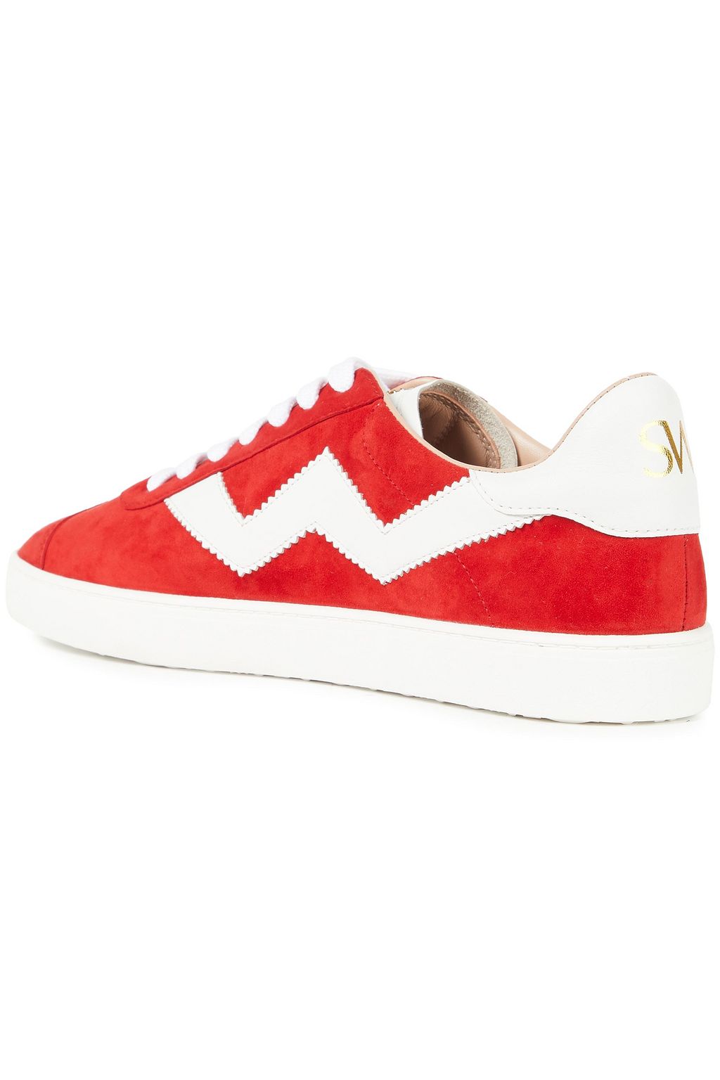 STUART WEITZMAN Daryl leather-trimmed suede sneakers