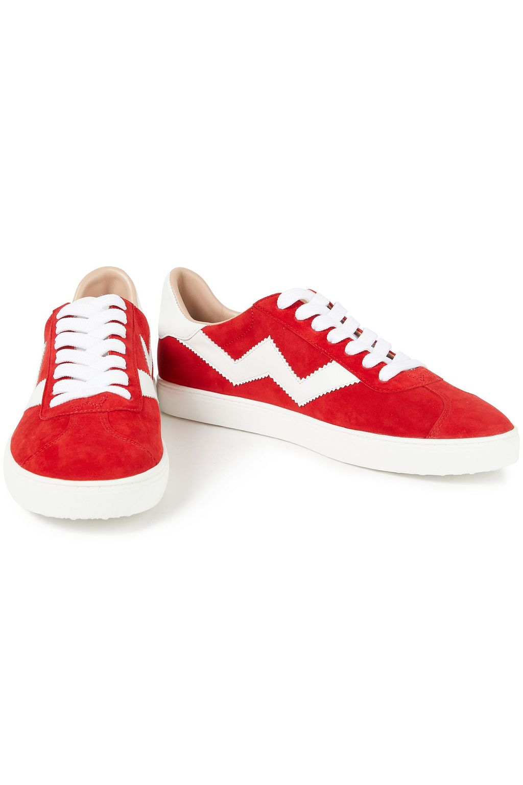 STUART WEITZMAN Daryl leather-trimmed suede sneakers