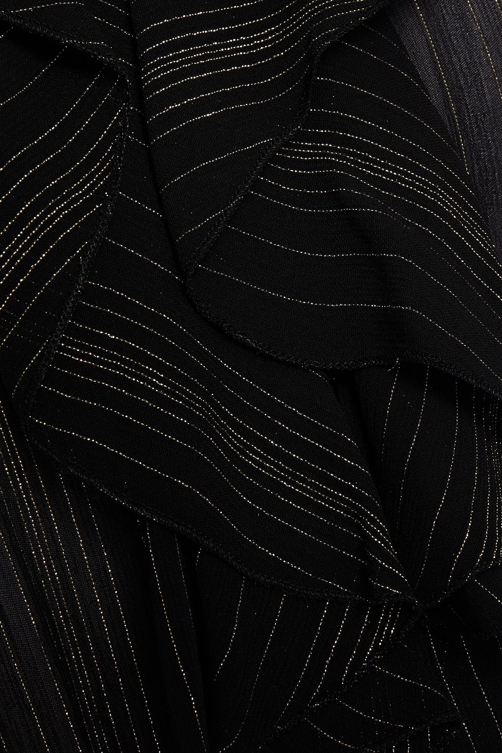 MSGM Ruffled metallic pinstriped chiffon mini dress