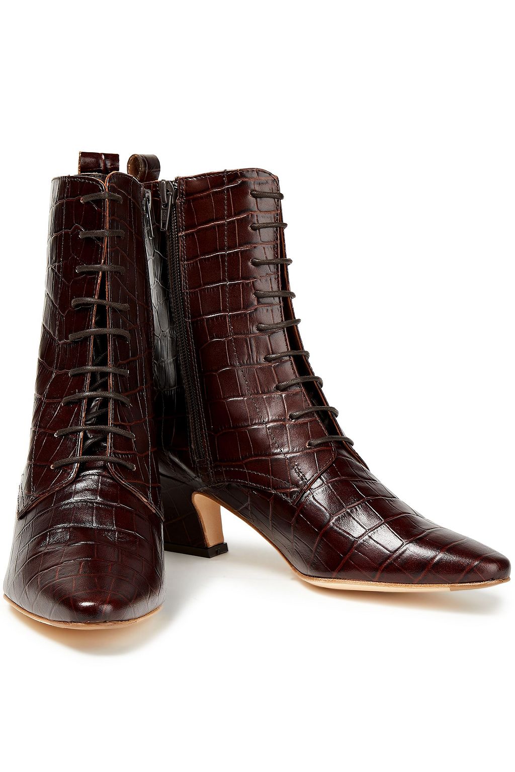 MIISTA Zelie croc-effect leather ankle boots