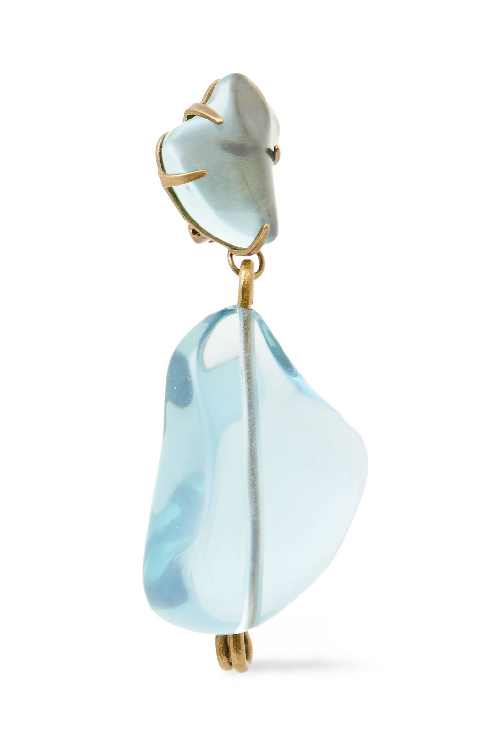 MARNI Gold-tone resin clip earrings
