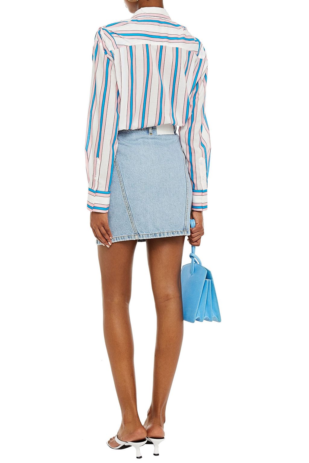MSGM Striped cotton-poplin shirt
