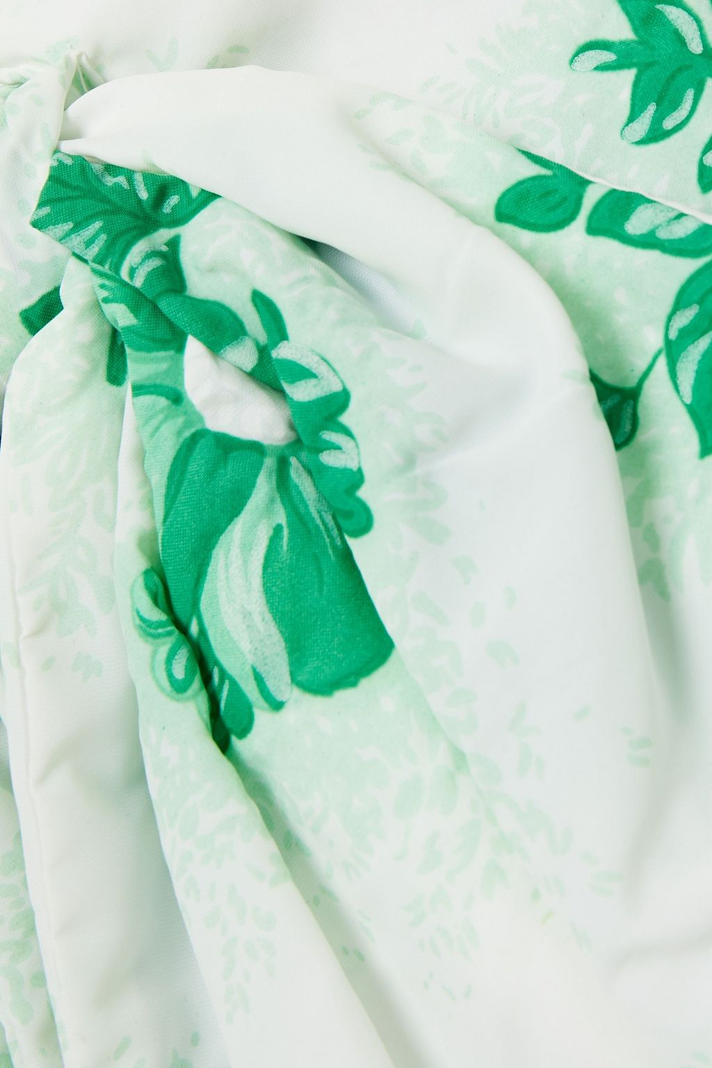 MSGM Bow-embellished floral-print taffeta blouse