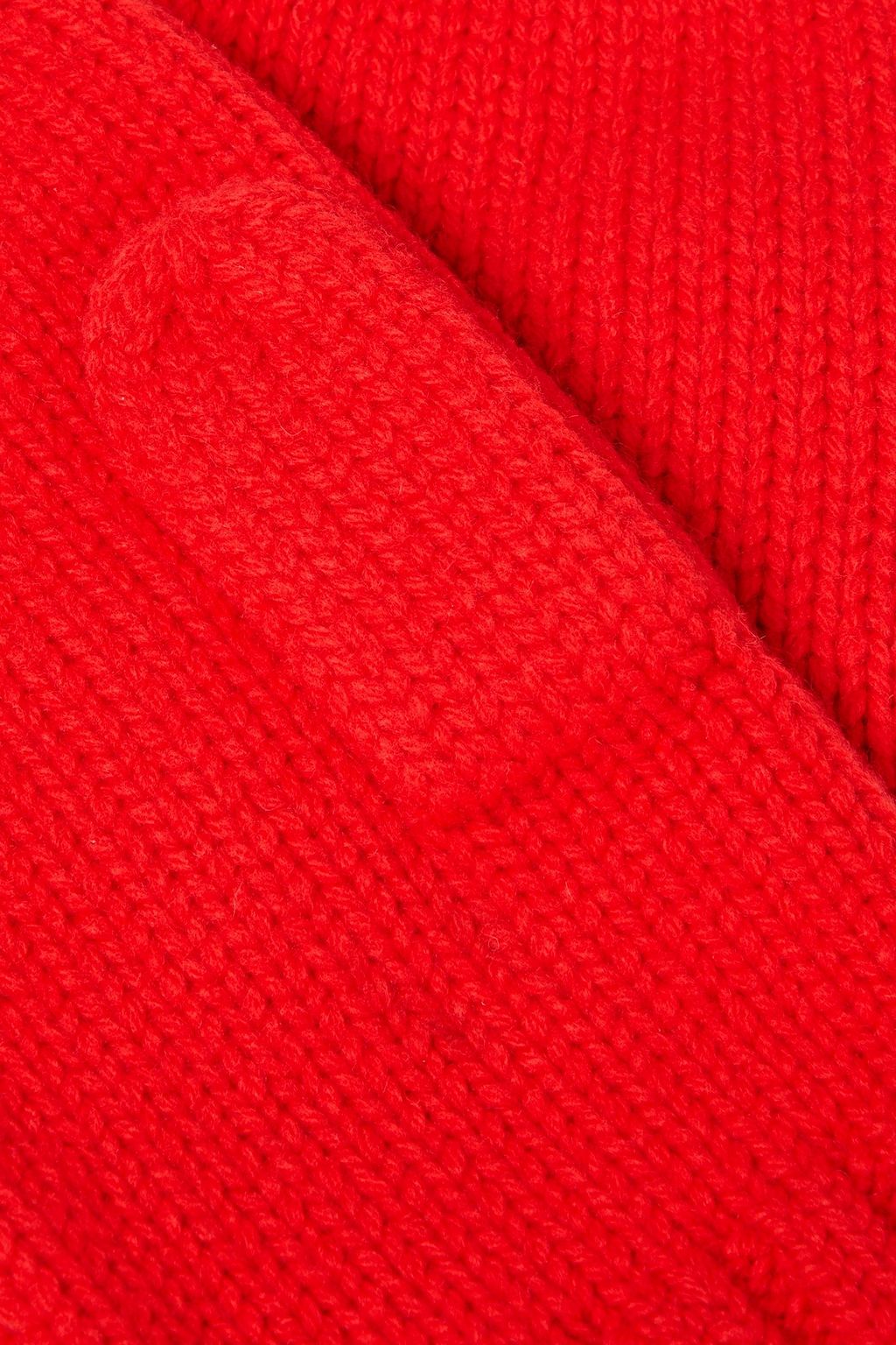 TORY BURCH Appliquéd merino wool mittens