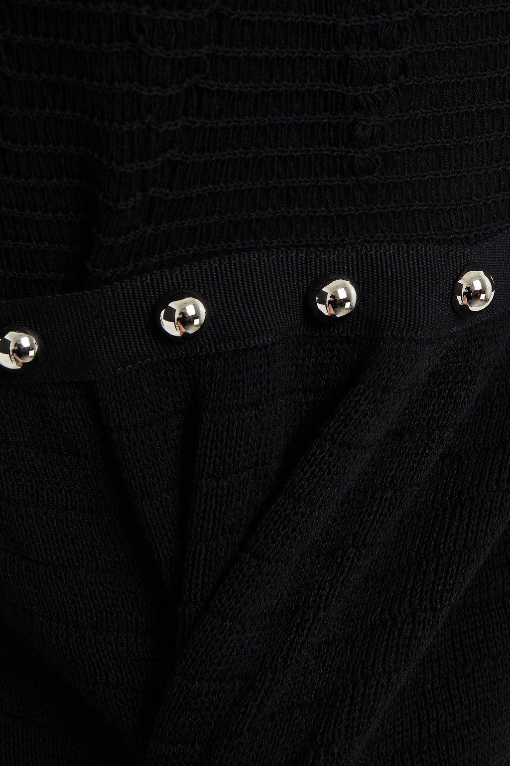 REDVALENTINO Studded crochet-knit cotton midi dress
