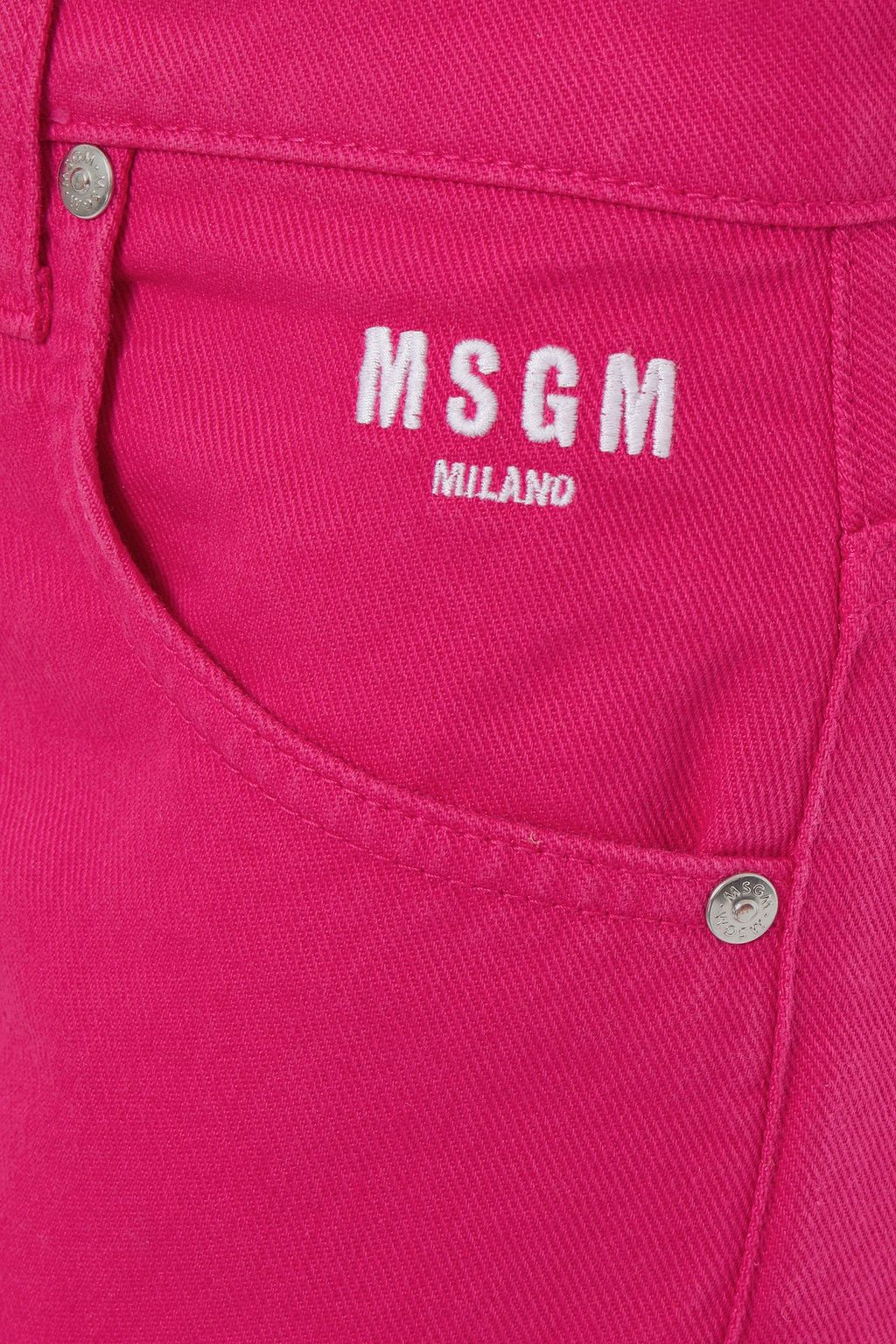 MSGM Cropped printed high-rise wide-leg jeans