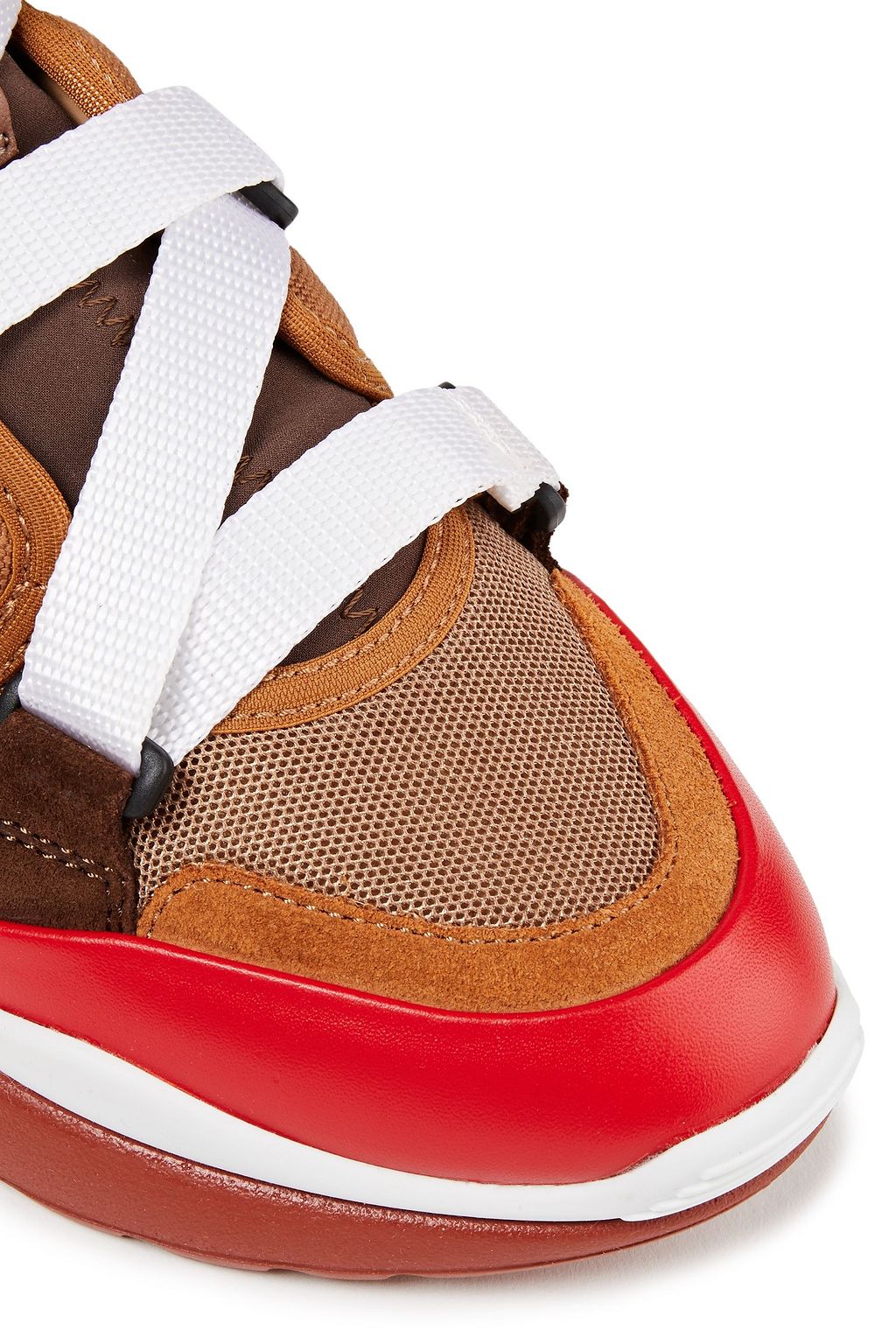 CHLOÉ Sonnie leather, suede and mesh high-top sneakers