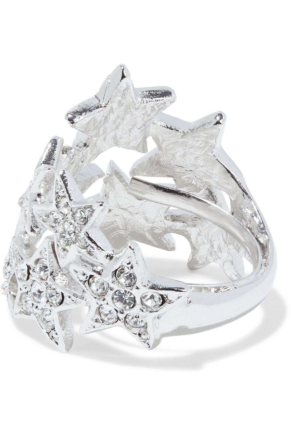 OSCAR DE LA RENTA Silver-tone crystal ring