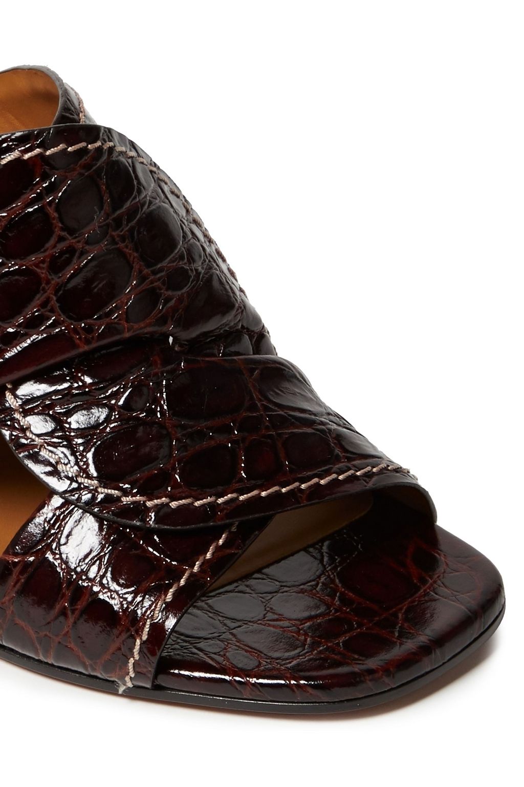 CHLOÉ Croc-effect leather mules