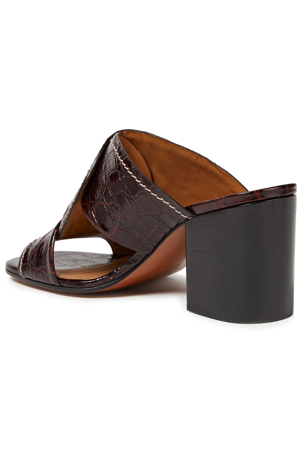 CHLOÉ Croc-effect leather mules