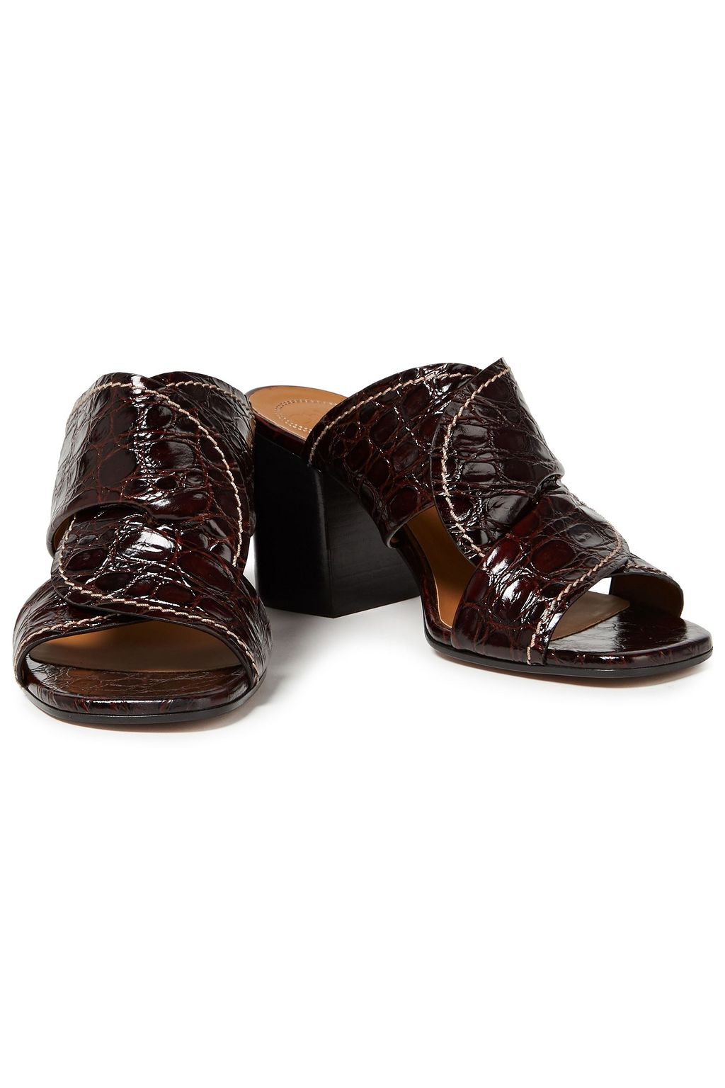 CHLOÉ Croc-effect leather mules