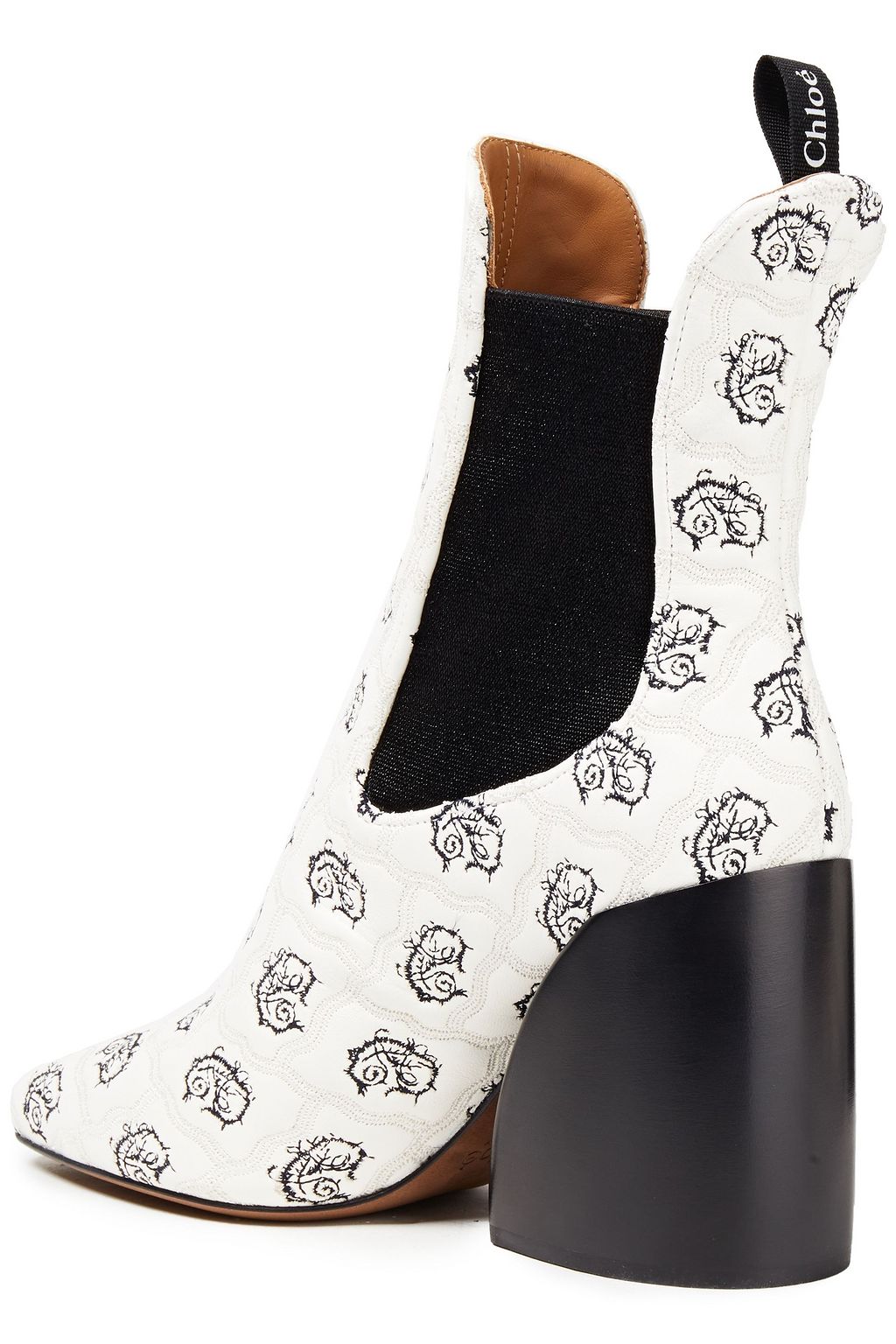 CHLOÉ Embroidered leather ankle boots