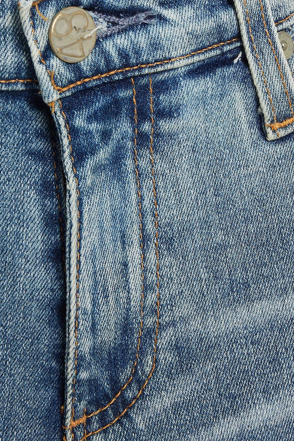 AG JEANS Cropped faded mid-rise slim-leg jeans